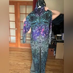 Trippy Onesie with zipper buttflap